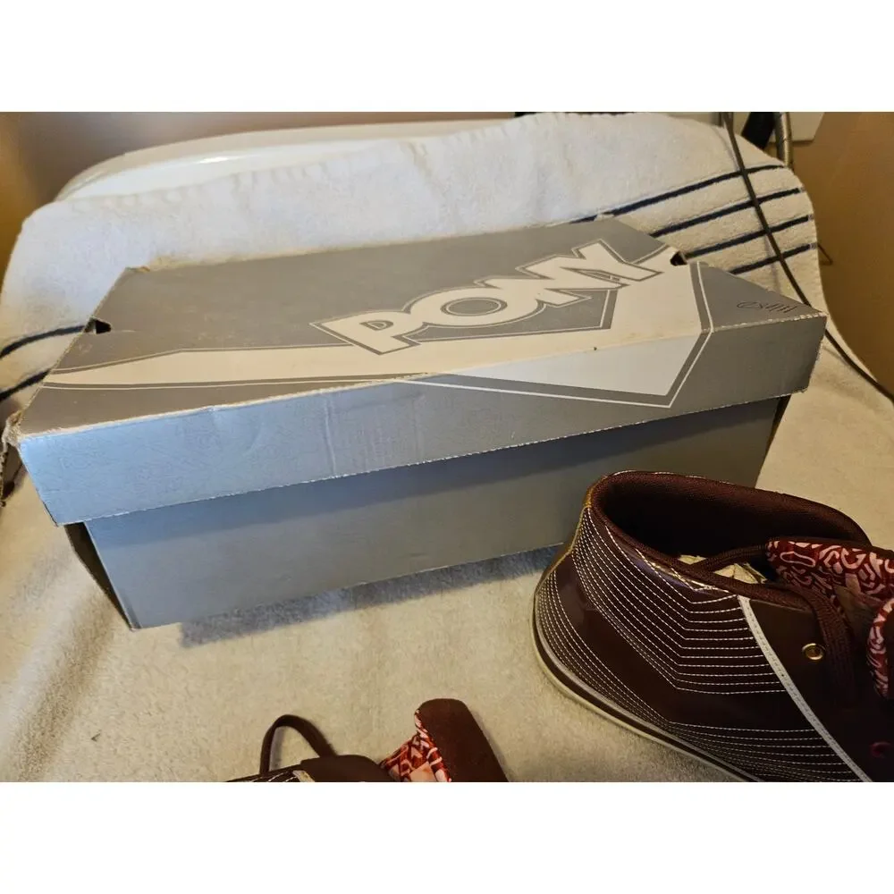 PONY Feed The Cat Mid Burgundy Grey Red Mens Size 14 ML017UGR Sneakers